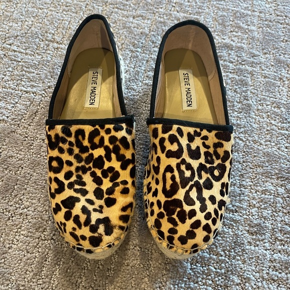 Steve Madden Alexia Leopard Print Espadrille Platform, Calf Hair Upper, NWOB, 6 - Picture 4 of 12